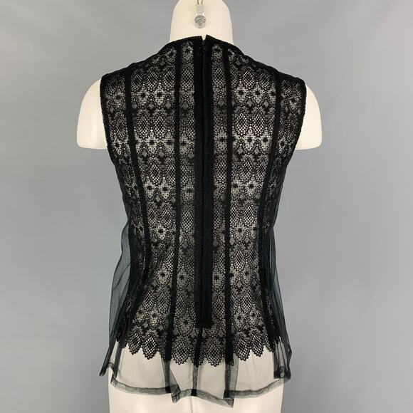 NOIR KEI NINOMIYA Size M Black Tulle Sleeveless Dress Top - Picture 3 of 4